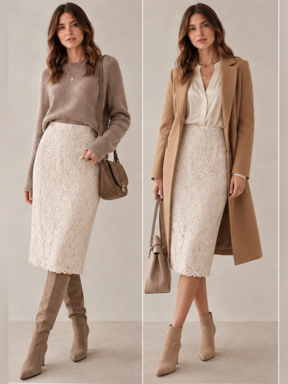 Rebecca Taylor Cream Die Cut Pencil Skirt size 8 new without tags